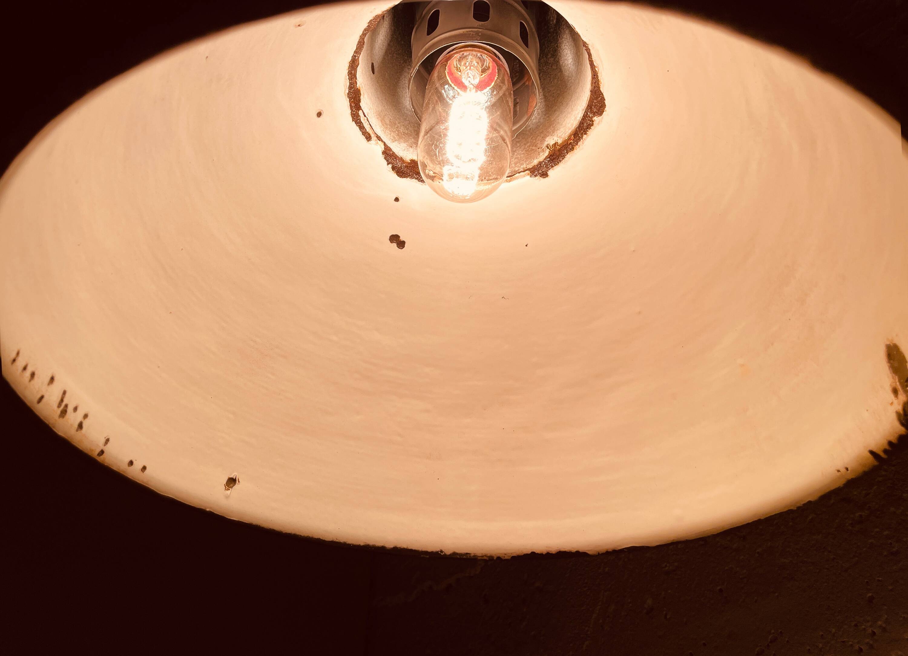 Industrial Green enamel Factory Pendant Lamp OBg-3,  1960s