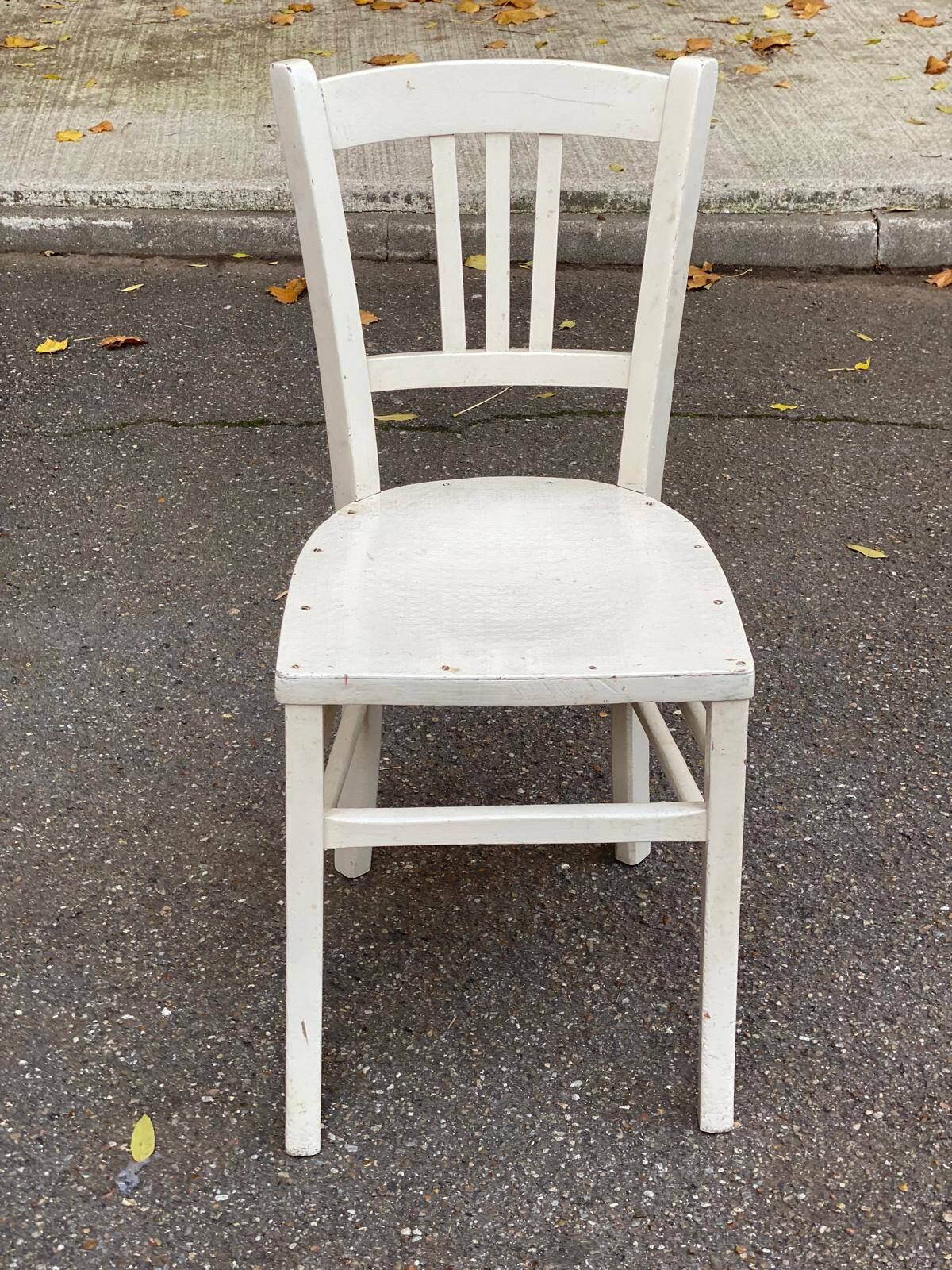 Scandinavian bistro chair made of wood, repainted white