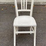 Scandinavian bistro chair made of wood, repainted white