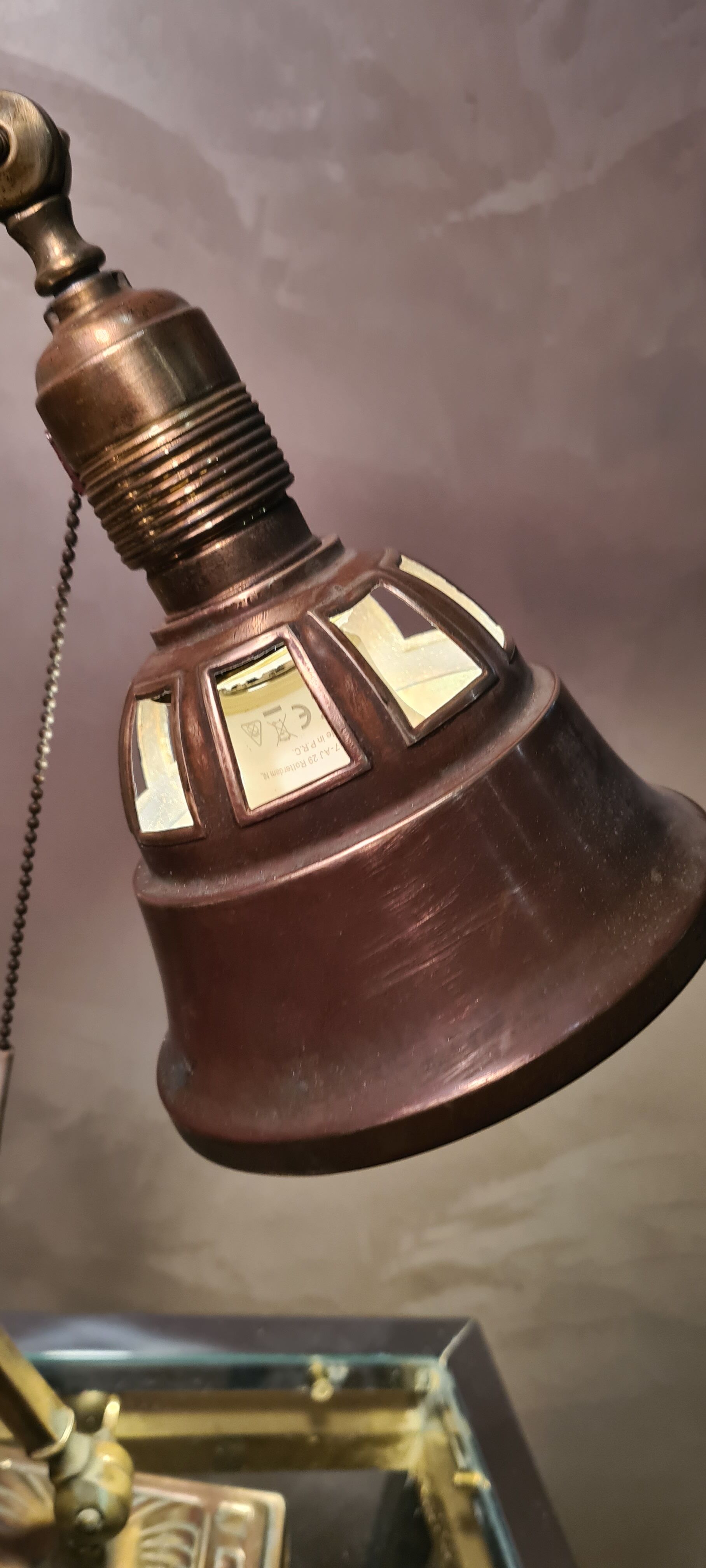 Art deco desk lamp brass and bronze copper