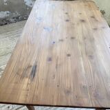 Beech and pine farmhouse table with spindle legs 170 cm