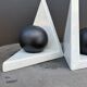 Ceramic bookends, Memphis design, 1980s.