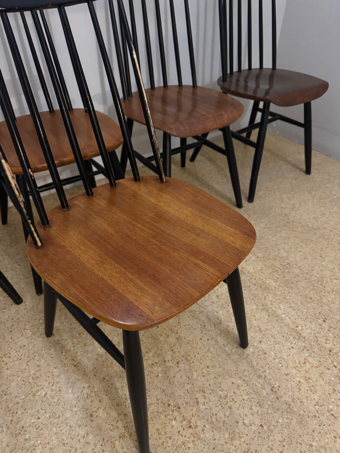 Set of 5 Tapiovaara chairs model Fanett