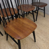 Set of 5 Tapiovaara chairs model Fanett
