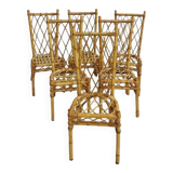 Set of 6 rattan chairs
