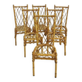 Set of 6 rattan chairs