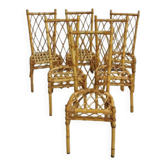 Set of 6 rattan chairs