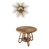 Round rattan coffee table