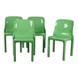 Series of 4 Selene Vico Magistretti chairs for Artemide