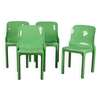 Série de 4 chaises Selene Vico Magistretti pour Artemide