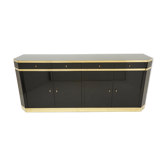 Black lacquered and brass inlade by J.C. Mahey 70s