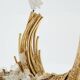Dining table brass sculpture rock crystals Isabelle Faure 1970