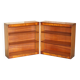Pair of open dwarf bookshelves in mahogany by Shaws of London.