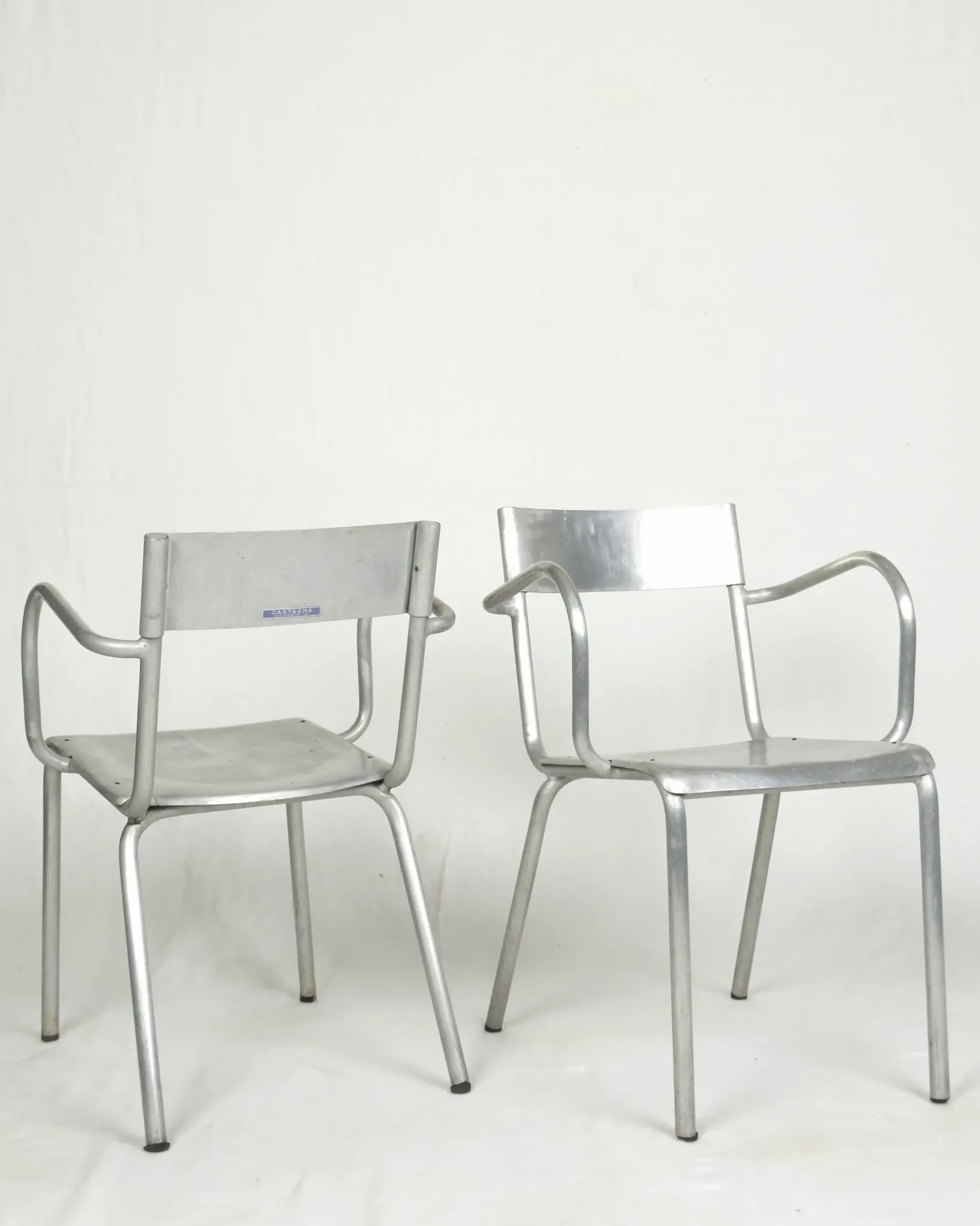 Aluminium armchairs by Castagna, Sale Marasino, Italy, 1930s - set of 2