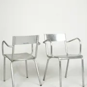 Aluminium armchairs by Castagna, Sale Marasino, Italy, 1930s - set of 2