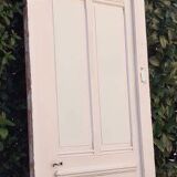Porte 81,2x212 et cadre bâti de communication panneautée moulurée ancienne