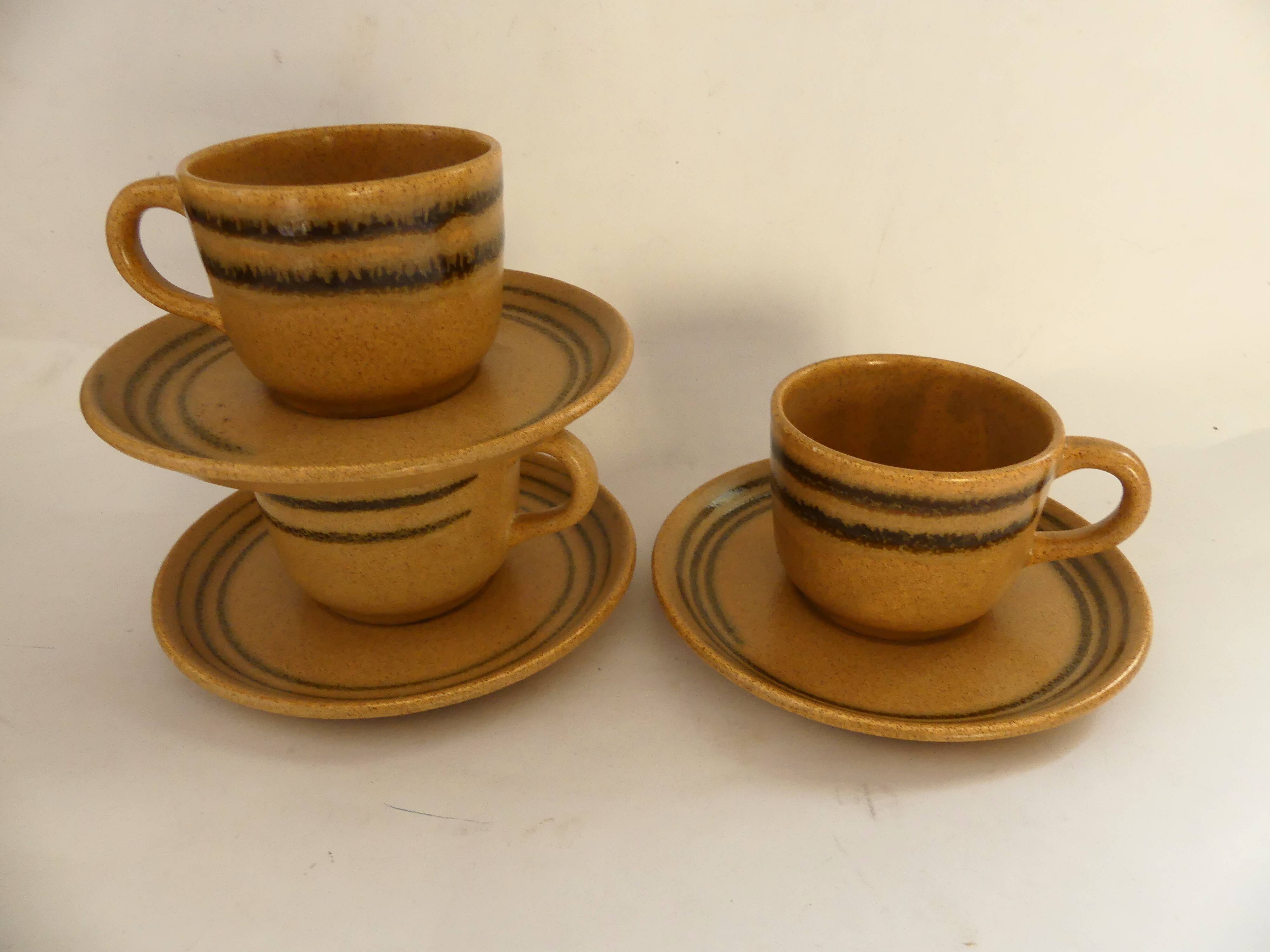 Sarreguemines stoneware cups