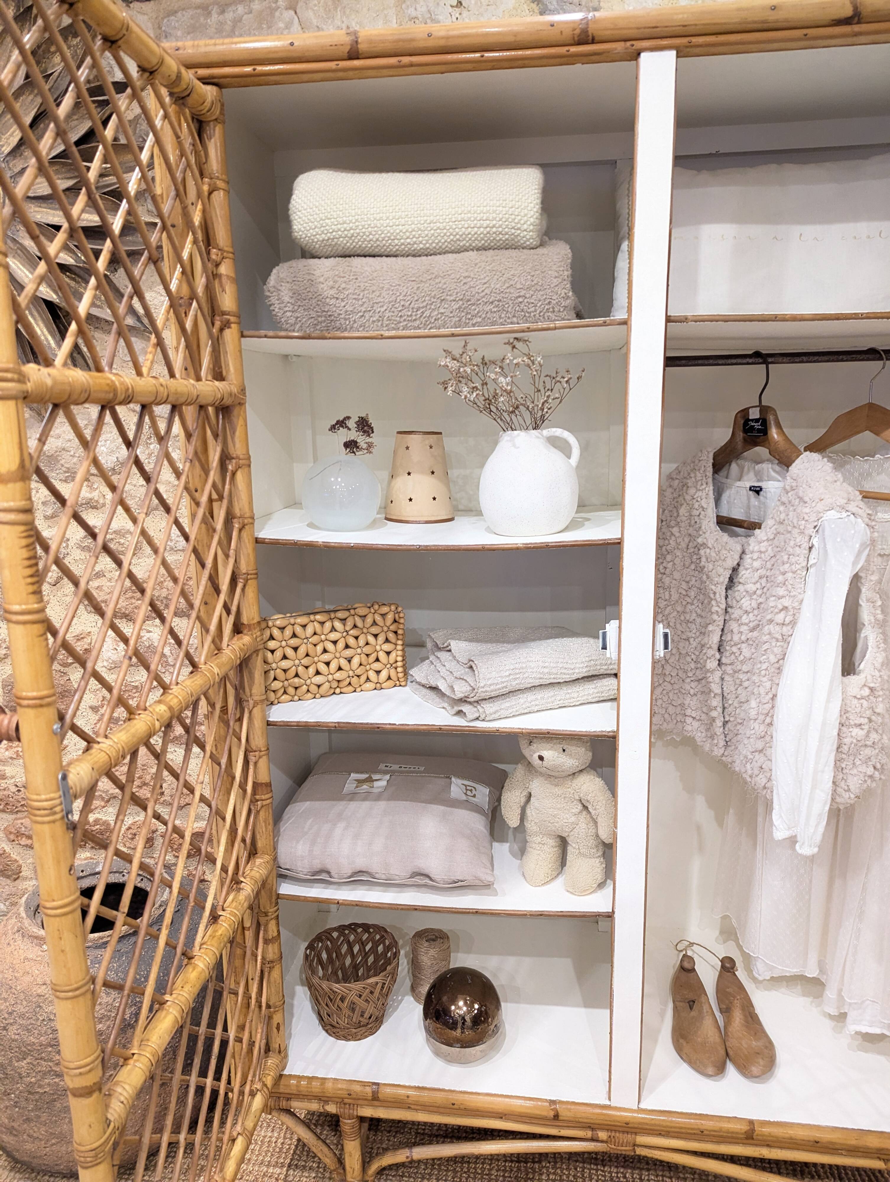 Rattan wardrobe