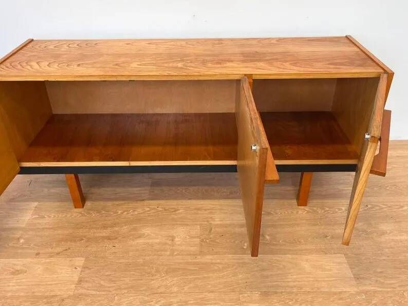 1940s simple design wooden sideboard by UP zavody - Czechoslovakia