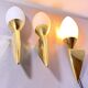 Pair of Brass and Murano Glass Wall Lights, Italy 1980s