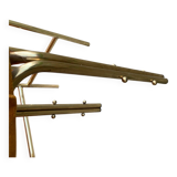 Vintage Dressing Table and Stool in Brass, 1950s, Set of 2