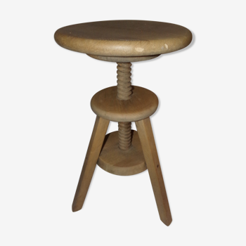 Tabouret en bois à vis réglable en hauteur