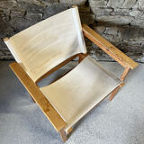Pair of fabric and pine armchairs by Ikea 1990
