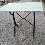 Table de café en fonte et dessus marbre
