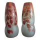 Pair of antique vases decorated with holly (early 20th century)