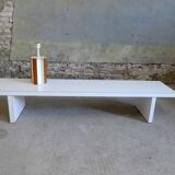 large white Formica coffee table, 1980