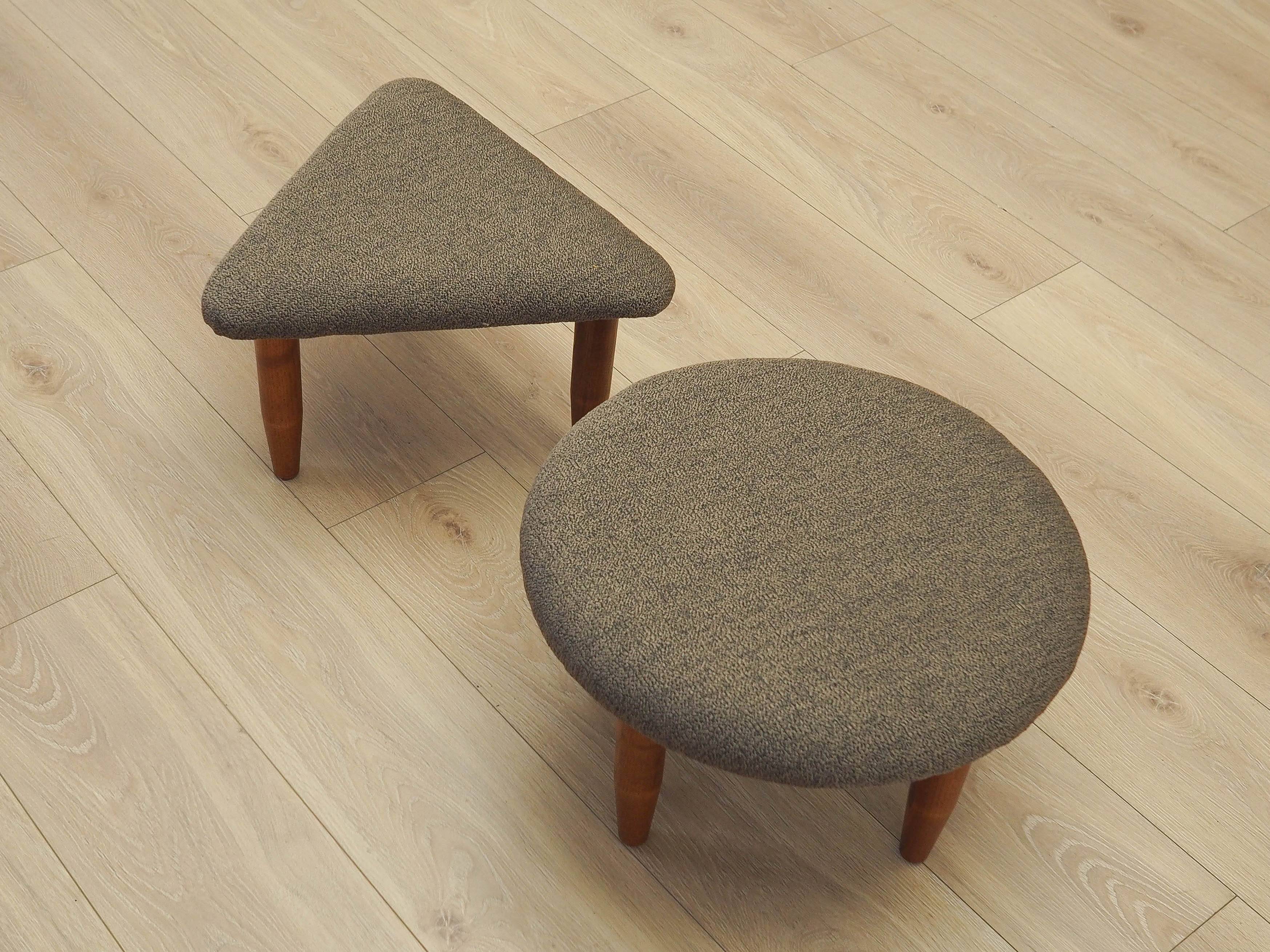 Set of two brown footstools, Danish design, 1990s, production: Denmark