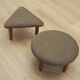 Set of two brown footstools, Danish design, 1990s, production: Denmark