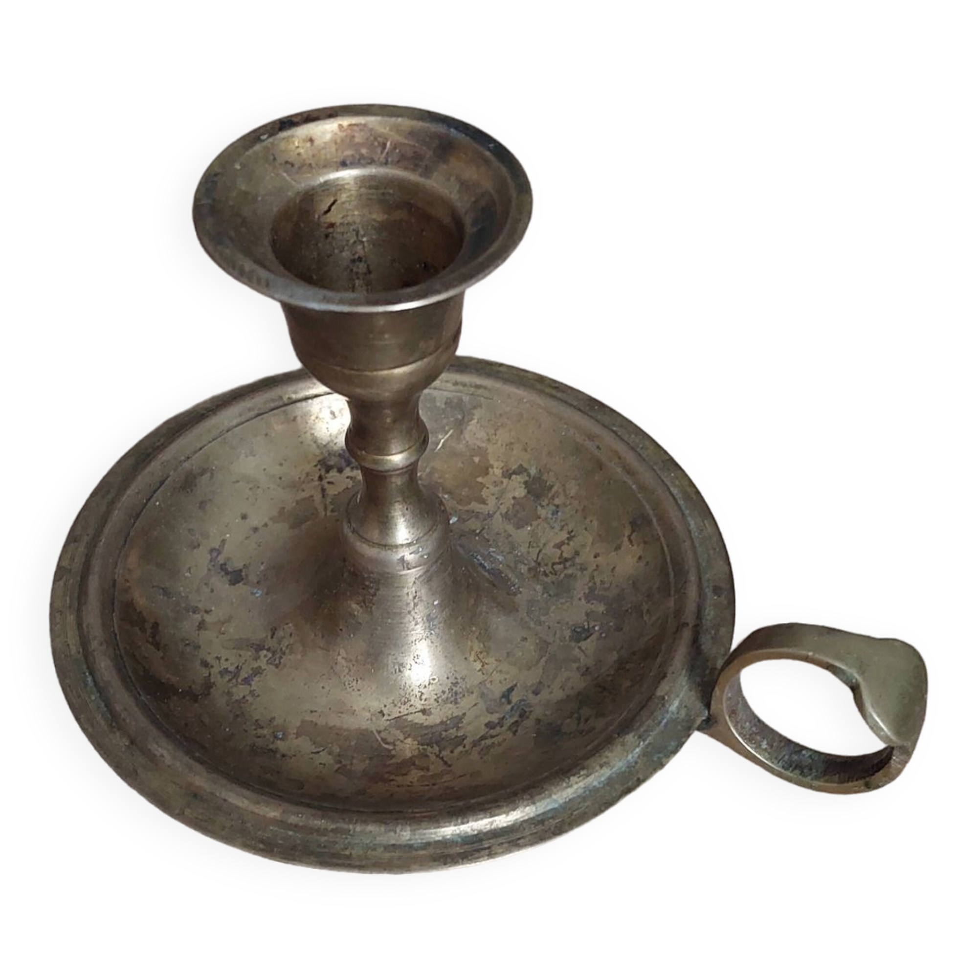 Antique brass candle holder