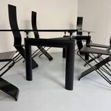 Le Corbusier Cassina LC6 vintage glass dining table