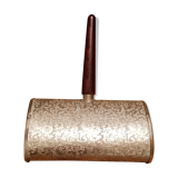 Silver metal table crumbs with wooden handle