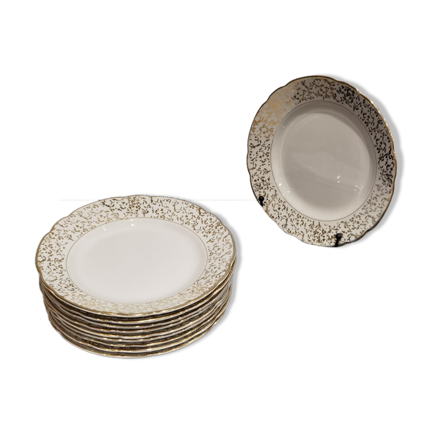 White and golden dessert plates Villeroy and Boch