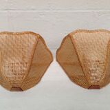 Pair of wicker wall lamps