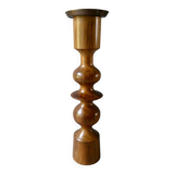 Turned wooden candle holder, circa 1960, Scandinavian style