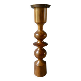 Turned wooden candle holder, circa 1960, Scandinavian style