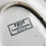 Gravy boat on earthenware frame Digoin Sarreguemines Faust.