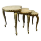 Ensemble de 3 tables gigognes vintage en onyx