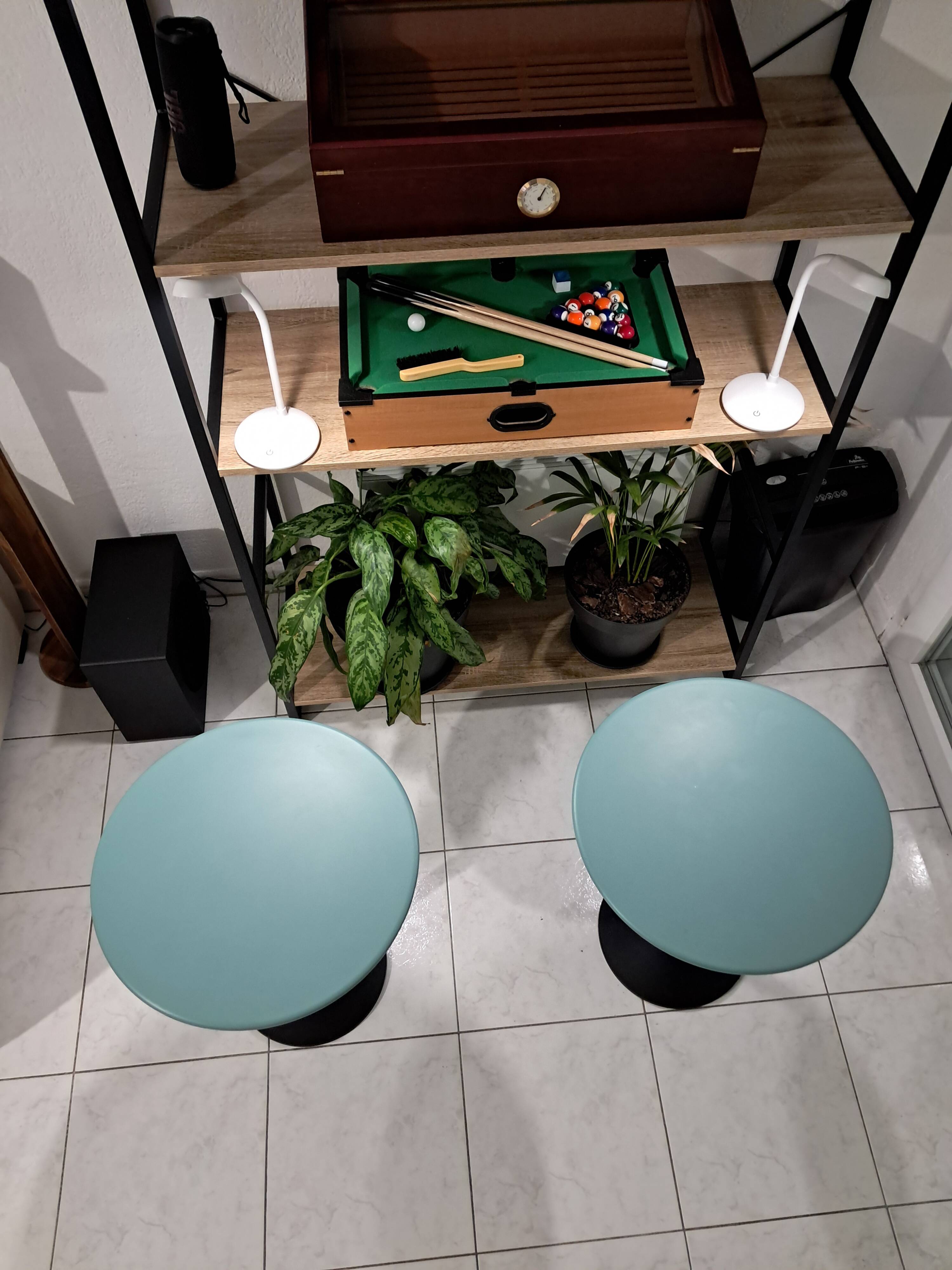 Set of postmodern side tables. Porada Arredi home.