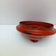 Red enamelled coffee with flowers