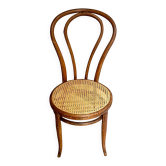 Bistro chair in bent beech and canework
