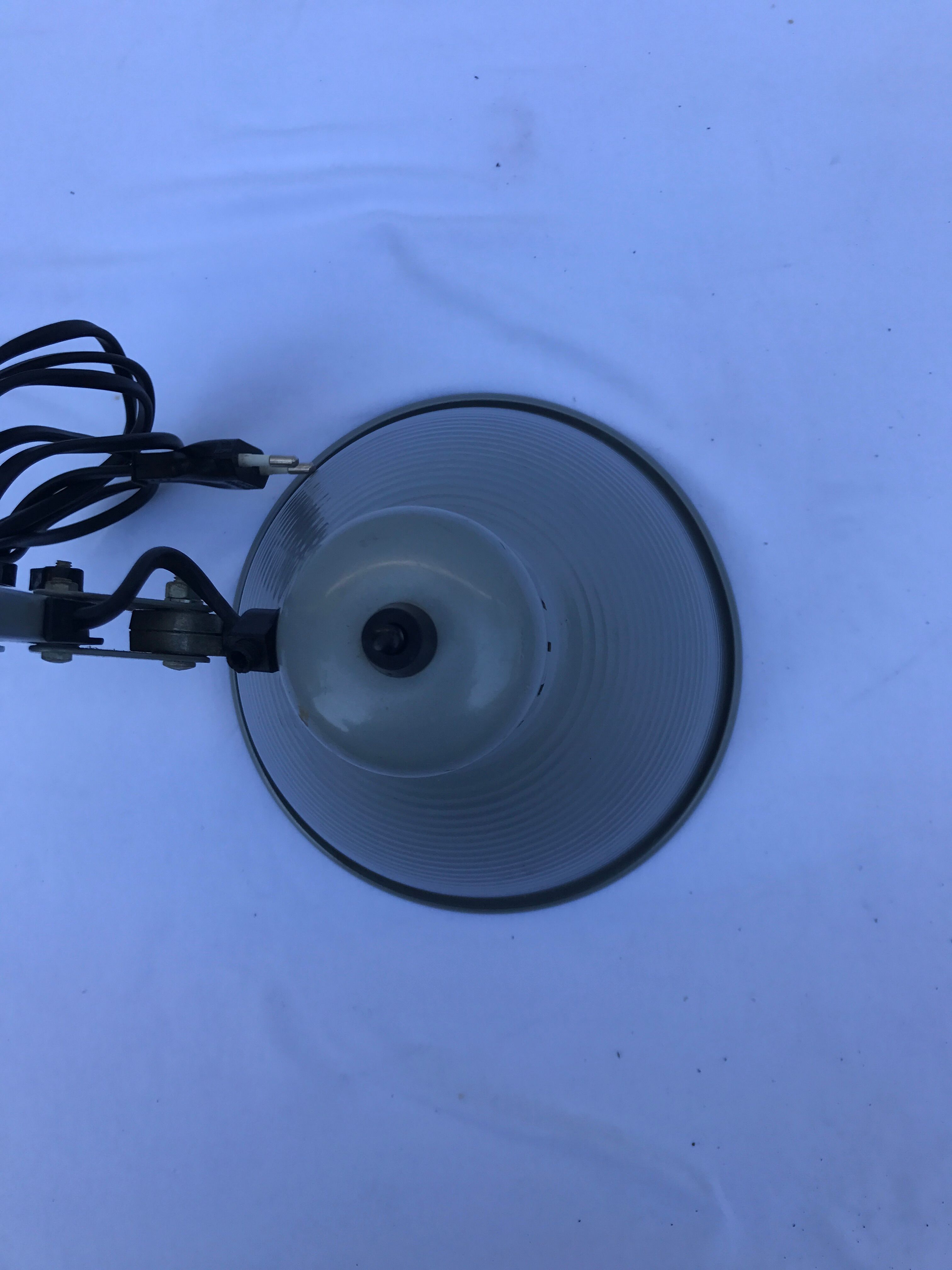 Architect articulated metal globe gray vintage 50s loft desk lamp
