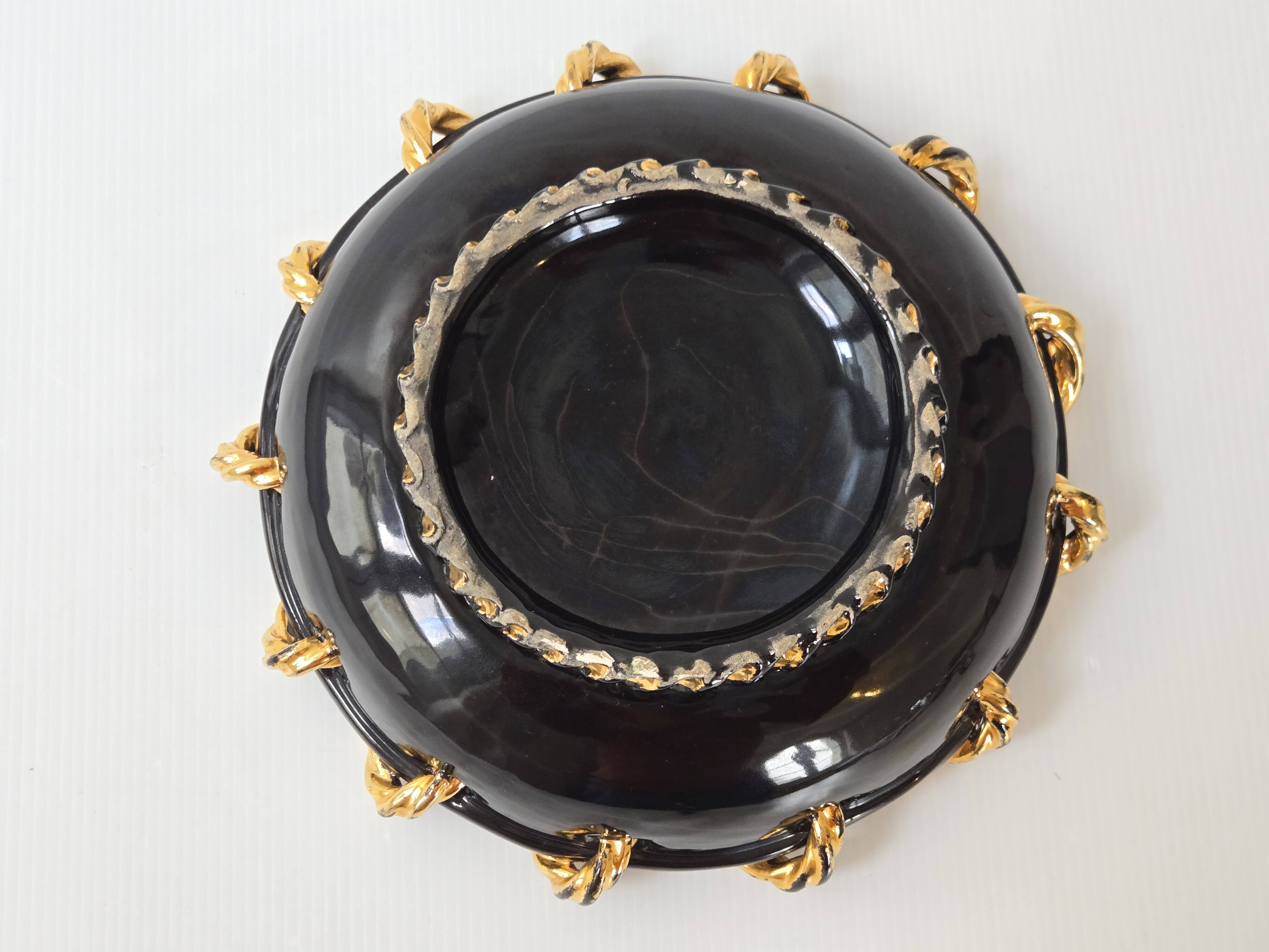 Vintage 1960s braided fruit bowl