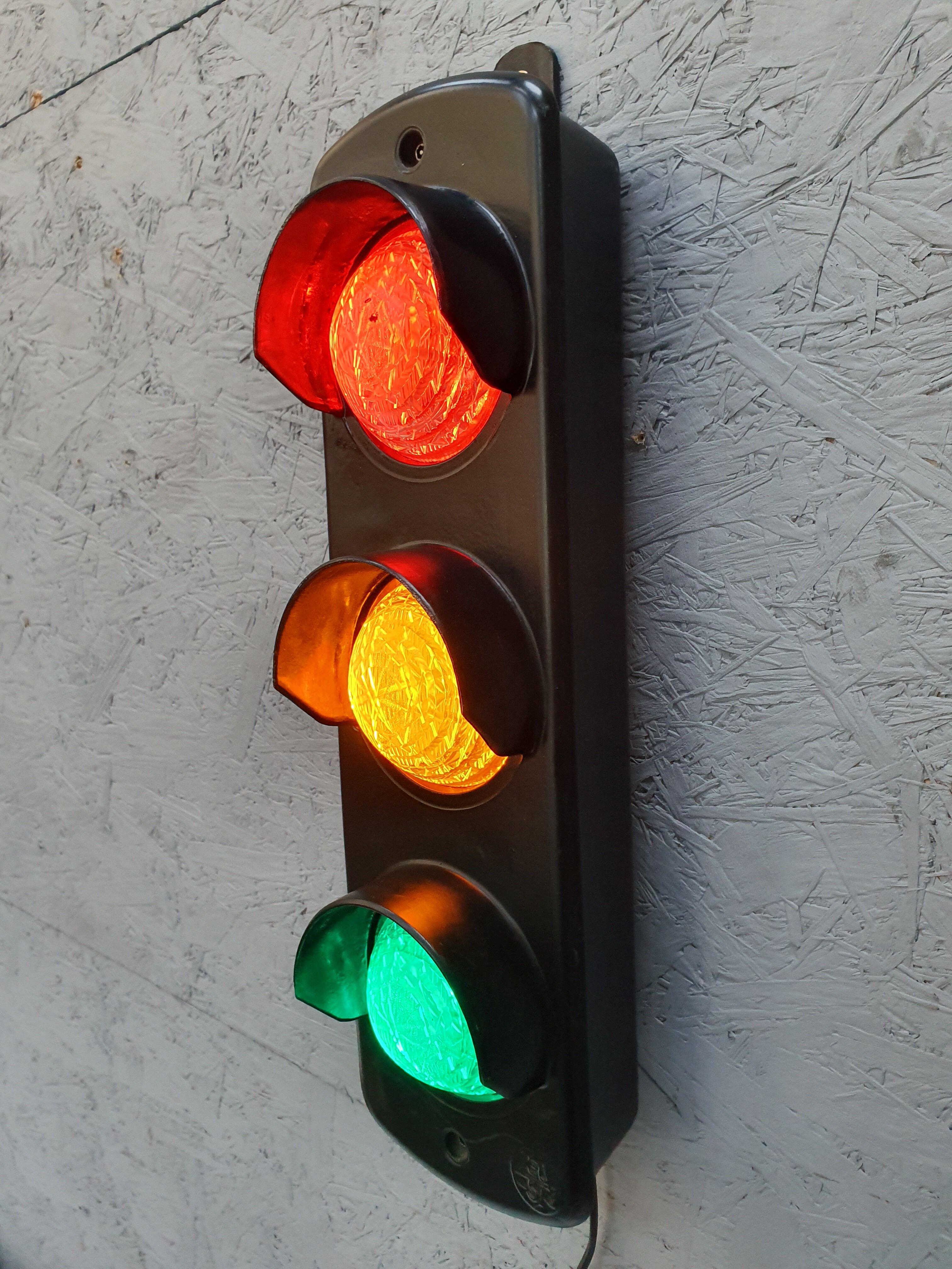 Light tricolor industrial lamp years 80/90 aluminum cast