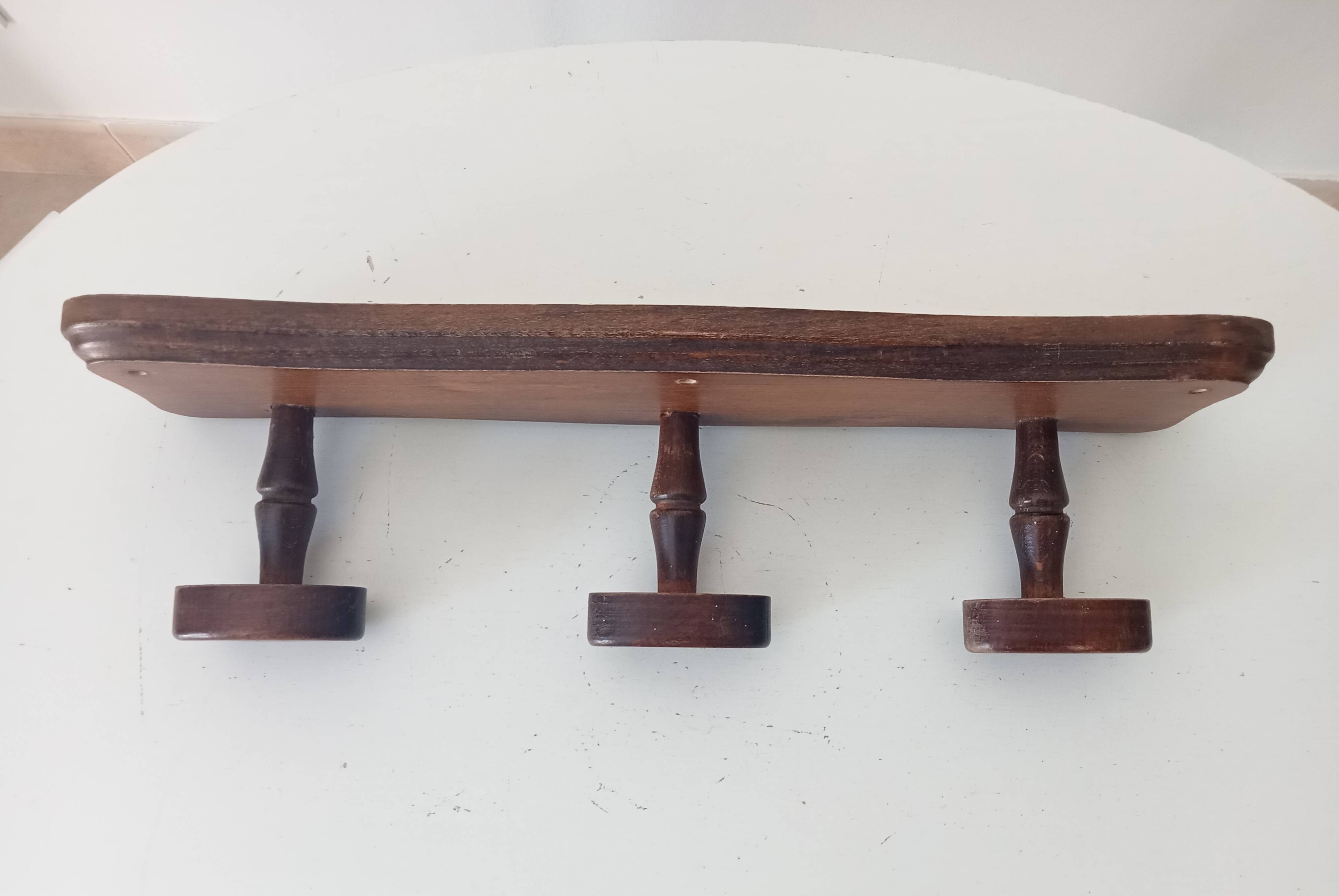 Vintage solid wood wall coat rack