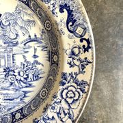 Plat rond et creux Creil & Montereau en terre de fer