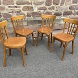 set of 4 Viennese chairs curved wood baumann Restaurant Paris bistro